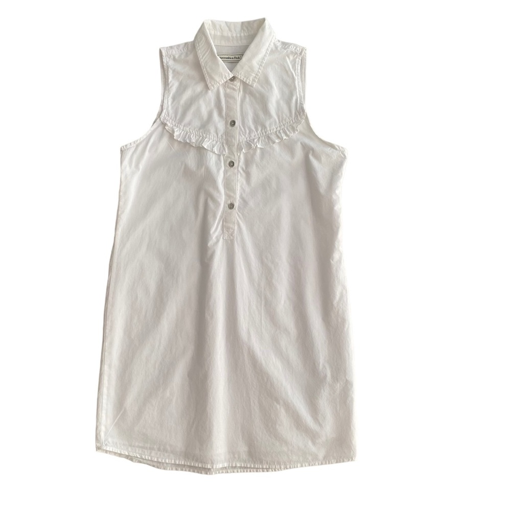 Abercrombie & Fitch Collar Button Sleeveless White Shirt Dress Women's Size XS